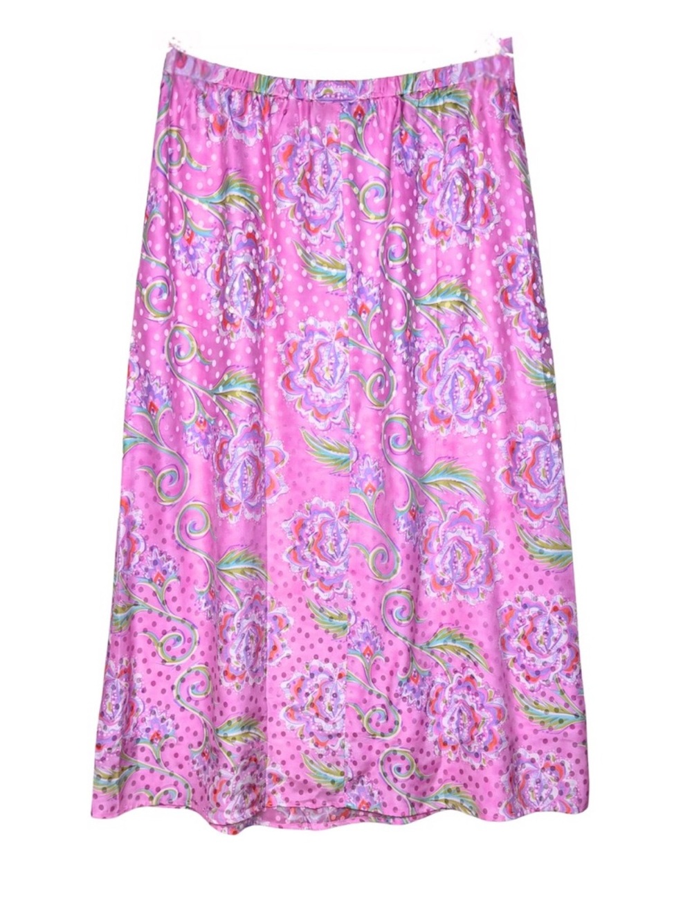 Bob Mackie Pink Floral A-Line Midi Skirt 2X Plus